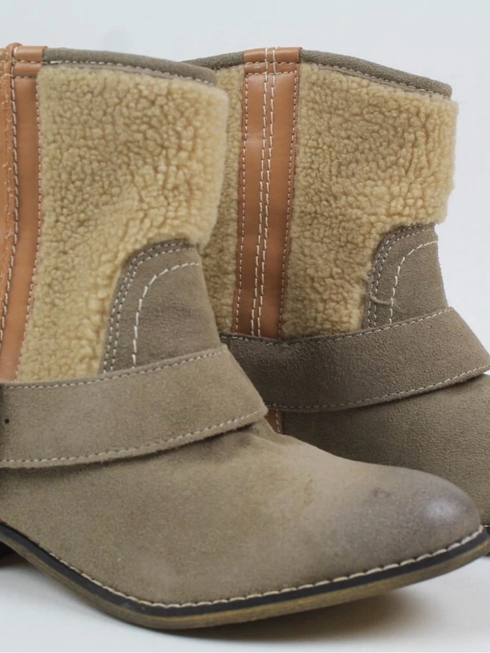 Kelsi Dragger Brooklyn tempest ankle boots size 7.5 leather and shearling lined